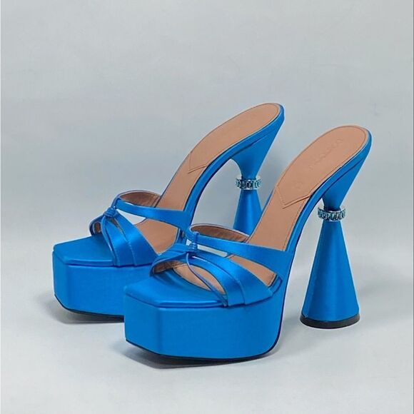 D'Accori Sienna Satin Platform Mules size 36 - Picture 4 of 14